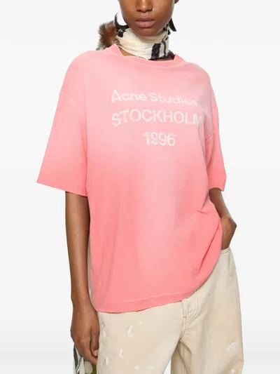Acne Studios Sprayed Logo T-shirt In Pink