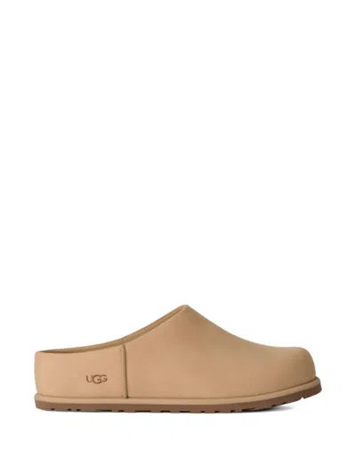 Ugg Silk Lace Slippers Rubber Sole Design In Beige