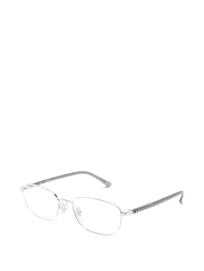 Ray Ban Rectangle-frame Glasses In Silver