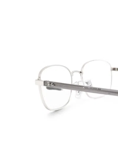 Ray Ban Rectangle-frame Glasses In Silver