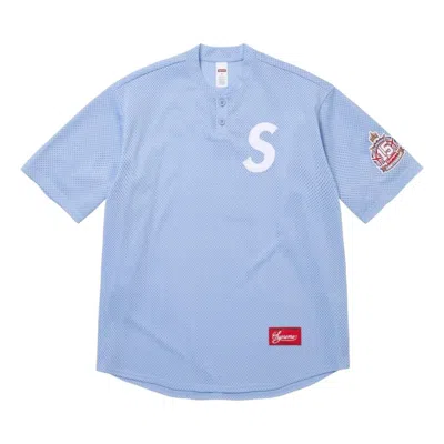 Supreme Logo-patch T-shirt In Blue
