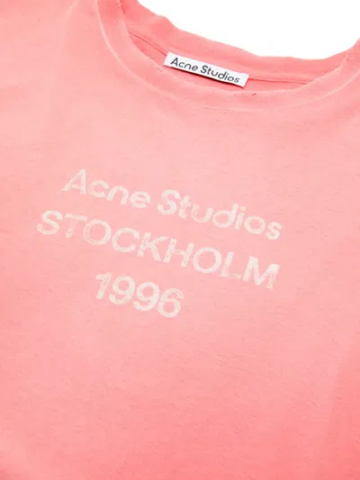 Acne Studios Fitted Logo T-shirt In Pink