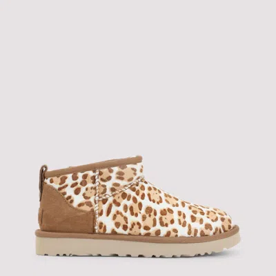 Ugg Stivaletto Donna Classic Ultra Mini Felicity Leopard Jasmine In Brown