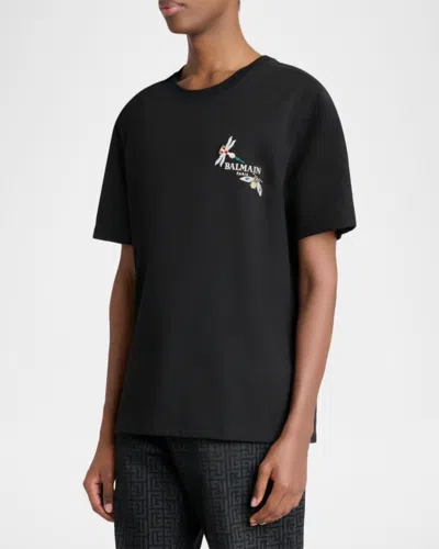 Balmain Insect T-shirt In Black