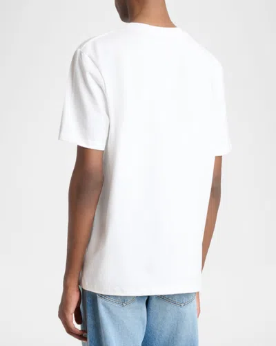 Balmain Short Sleeve Crew Neck Graphic Shirt In White