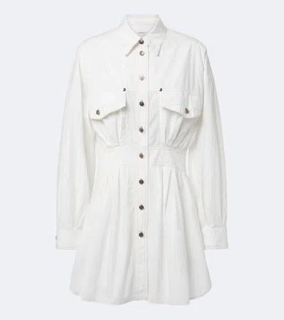 Versace Medusa Shirt Dress Chest Pockets Waist Detail In Gray