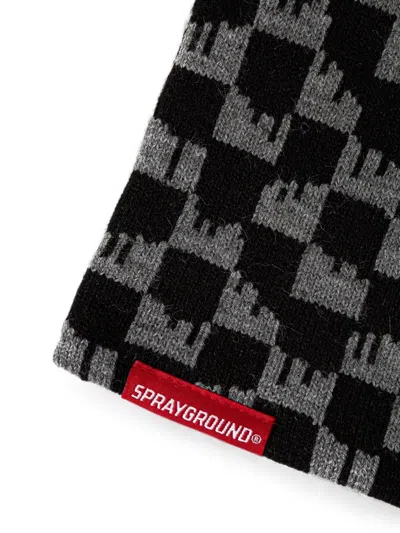 Sprayground Checkerboard-pattern Balaclava In Black