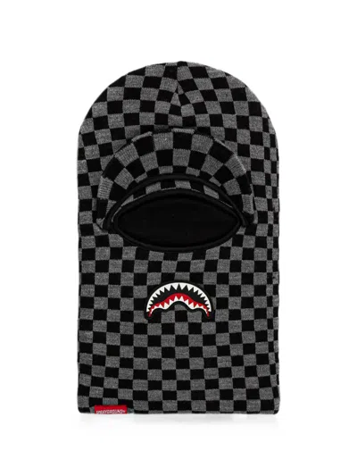 Sprayground Check-pattern Balaclava In Gray