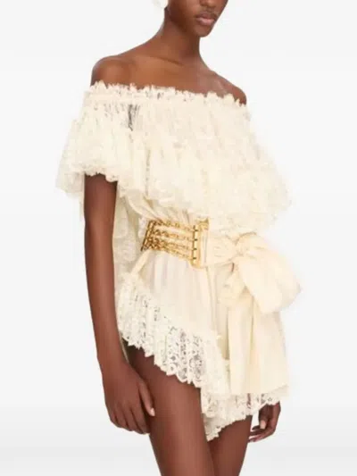 Chloé Ruffled Playsuit In Pink
