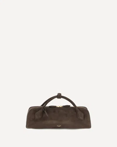 Alaïa Le Teckel Suede Leather Clutch In Brown