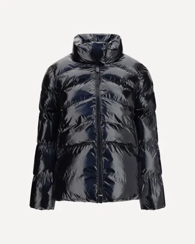 Pinko Glossy Quilted Down Jacket In Blue