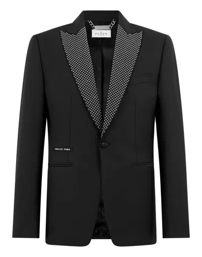 Philipp Plein Blazer With Lapel Studs Men In Black