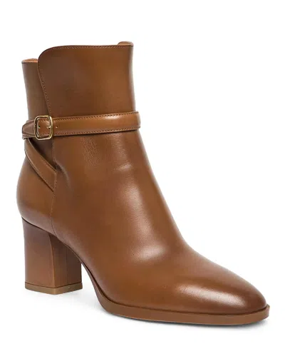 Santoni Buckle-strap Leather Ankle Boots In Brown