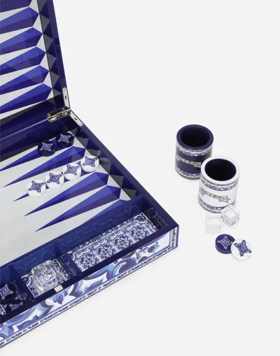 Dolce & Gabbana Plexiglass Backgammon Set In Blue