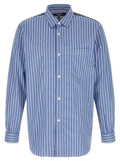 Junya Watanabe Blue Patchwork Shirt In Blue