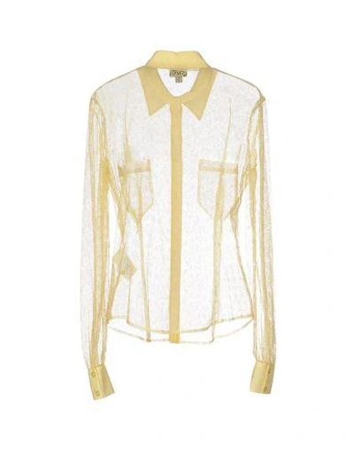 Shop Just Cavalli Shirts In Yellow