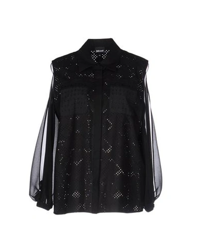 Just Cavalli Solid Color Shirts & Blouses In Black