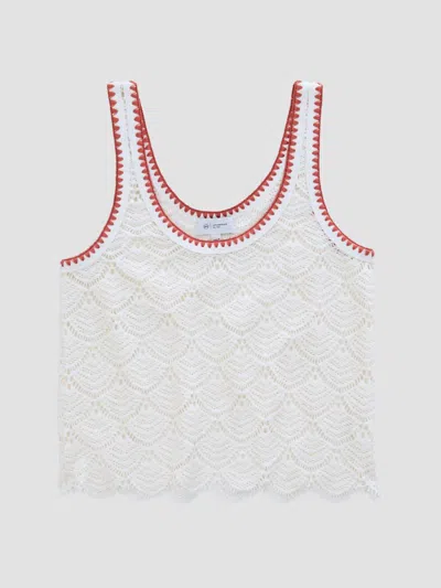 Ag Bianca Openwork Tank In White
