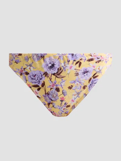 Patbo Peony Print Lycra High Waist Bikini Bottoms Yellow In Multi