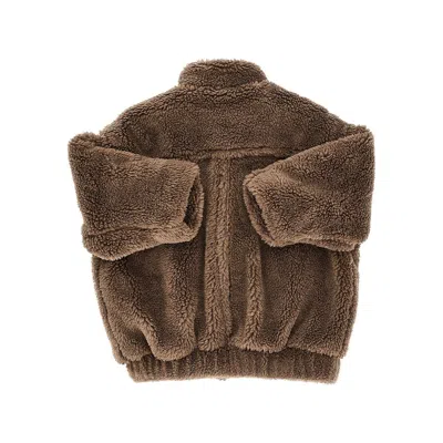 Doudou Oversized Teddy Jacket In Brown
