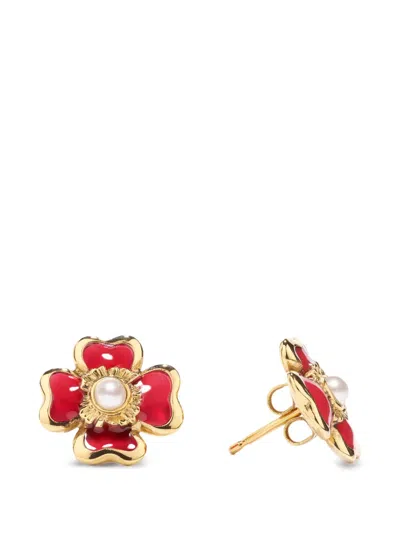 Goossens Trèfle Enamel Stud Earrings In Multi