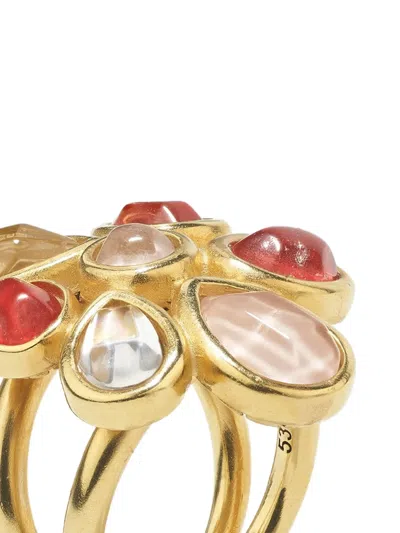 Goossens Mini Cabochons Flower Ring In Multi