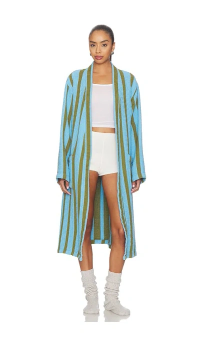 Dusen Dusen Waffle Bathrobe In Multi