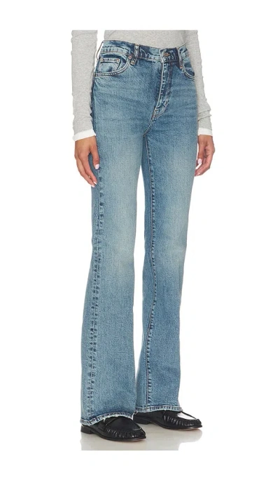 Frame Le Mini Boot Flared Jeans In Blue