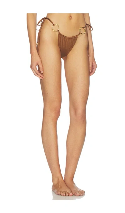 Cin Cin Cove String Bikini Bottom In Brown