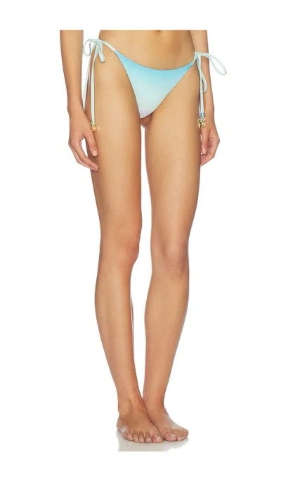 Casablanca Gradient-effect Bead-embellished Bikini Bottoms In Blue