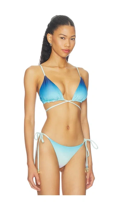 Casablanca Triangle Cups Gradient Bra Adjustable Straps In Blue