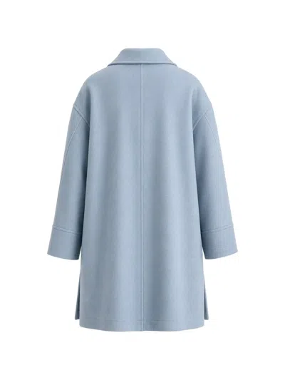 Dolce & Gabbana Light Blue Wool Button Trench Coat Jacket In Blue