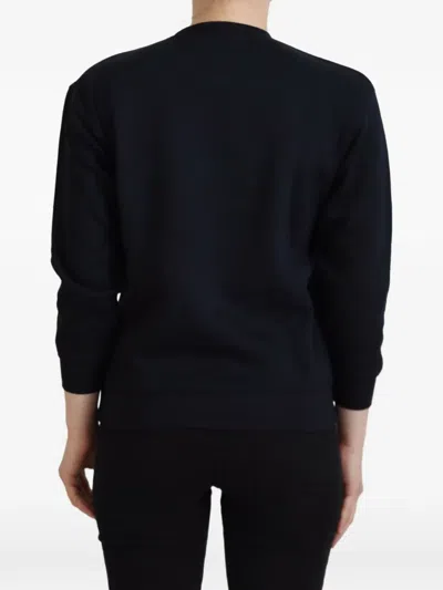 Philippe Model Black Printed Long Sleeves Pullover Sweater In Blue