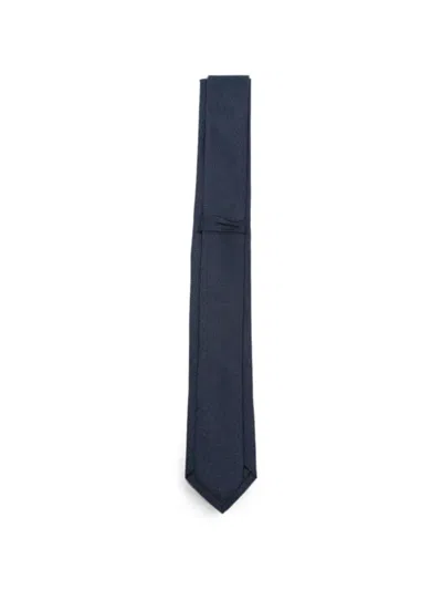 Manuel Ritz Textured Silk Tie In Blue