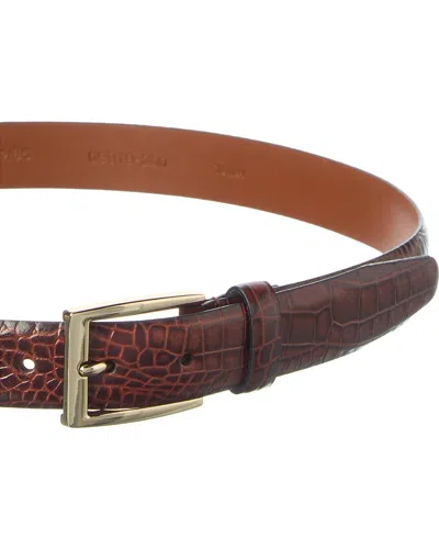 Brooks Brothers Leather Belt In Brown