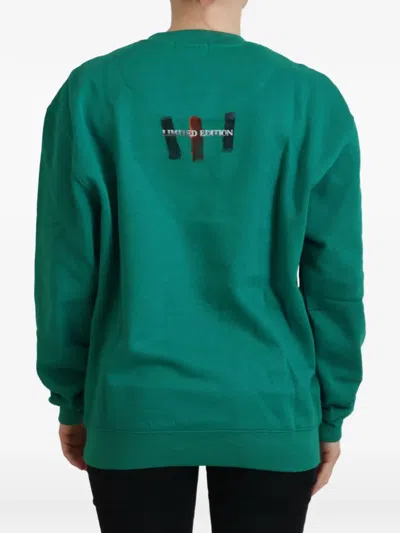 Philippe Model Green Printed Long Sleeves Pullover Sweater In Green