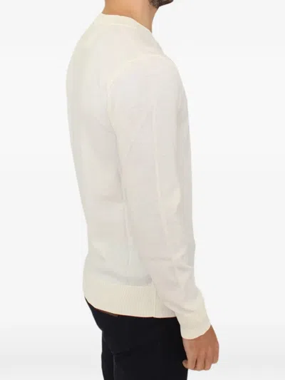 Ermanno Scervino V Neck Wool Blend Mens Pullover In Neutral
