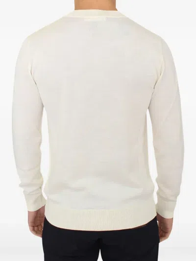 Ermanno Scervino V Neck Wool Blend Mens Pullover In Neutral