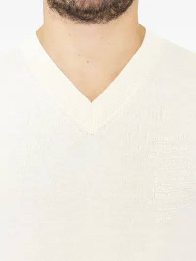 Ermanno Scervino V Neck Wool Blend Mens Pullover In Neutral