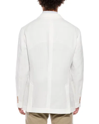 Brunello Cucinelli Patched Pocket Double-breasted Plain Dinner Jacket In White