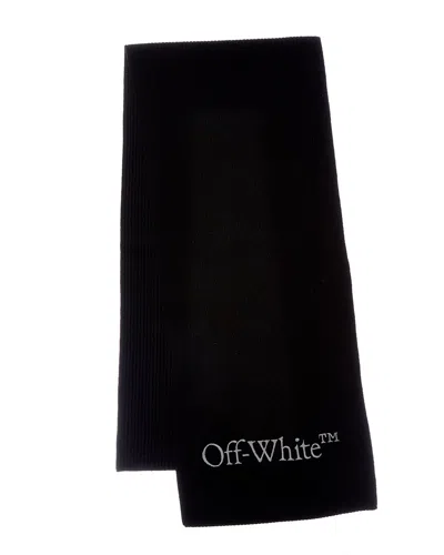 Off-white Knit Wool Scarf In Black