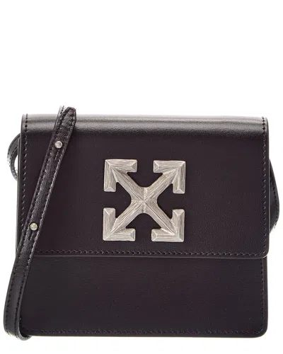 Off-white Jitney Leather Shoulder Bag In Brown