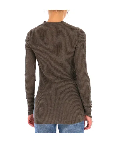 Uma Wang Rib Knitted Pullover In Brown