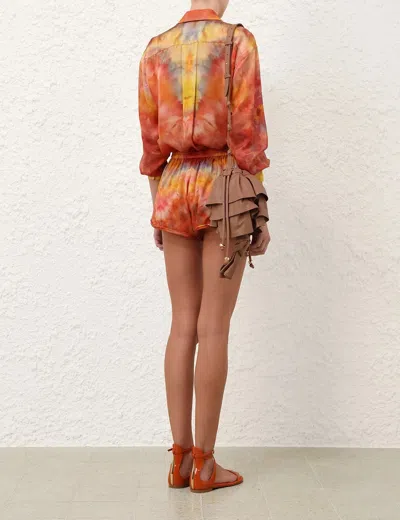 Zimmermann Drawstring Shorts In Orange