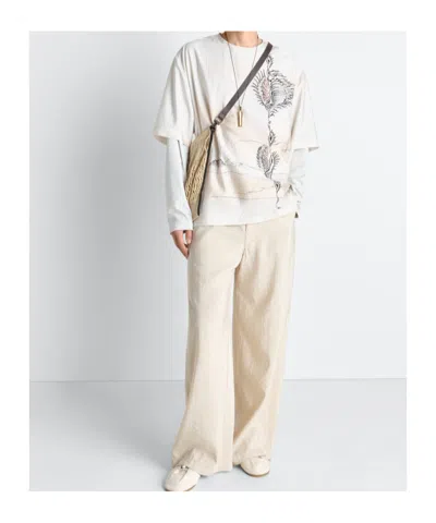 Lemaire Button Printed T-shirt In White