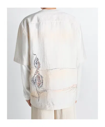 Lemaire Button Printed T-shirt In White