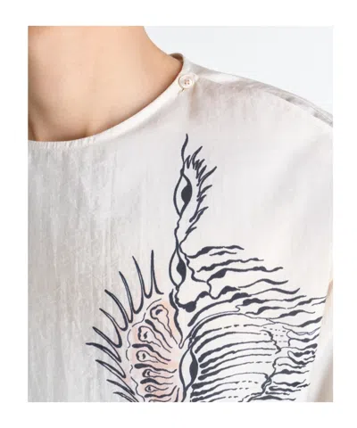 Lemaire Button Printed T-shirt In White