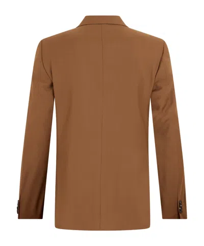Canali Double-breasted Peak-lapel Blazer In Brown