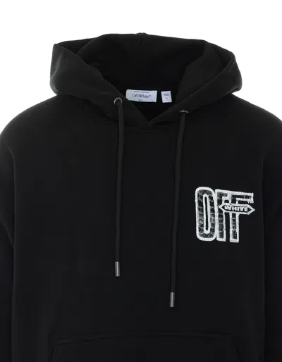 Off-white Drawstring Hooded Sweatshirt In Black