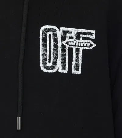 Off-white Drawstring Hooded Sweatshirt In Black